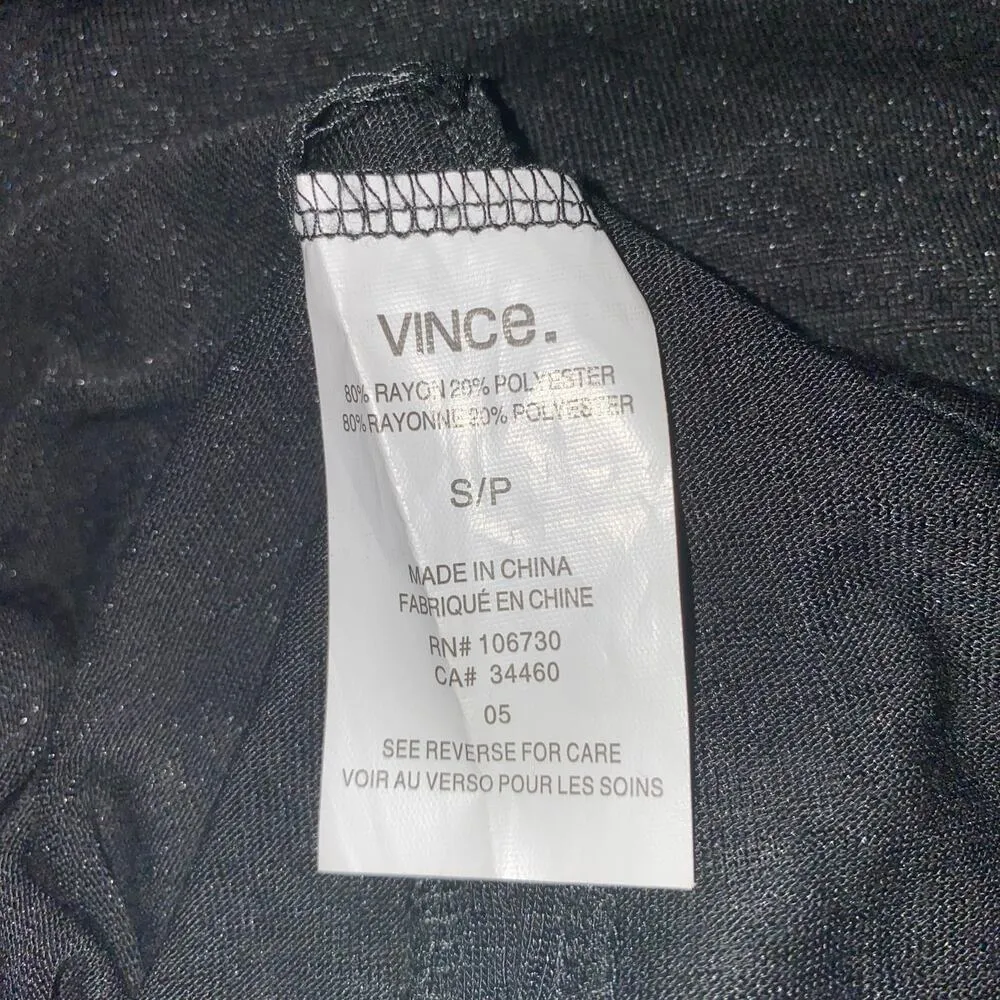 Vince Black White Colorblock V-Neck Long Sleeve Pullover Sweater Top Size Small - Image 6