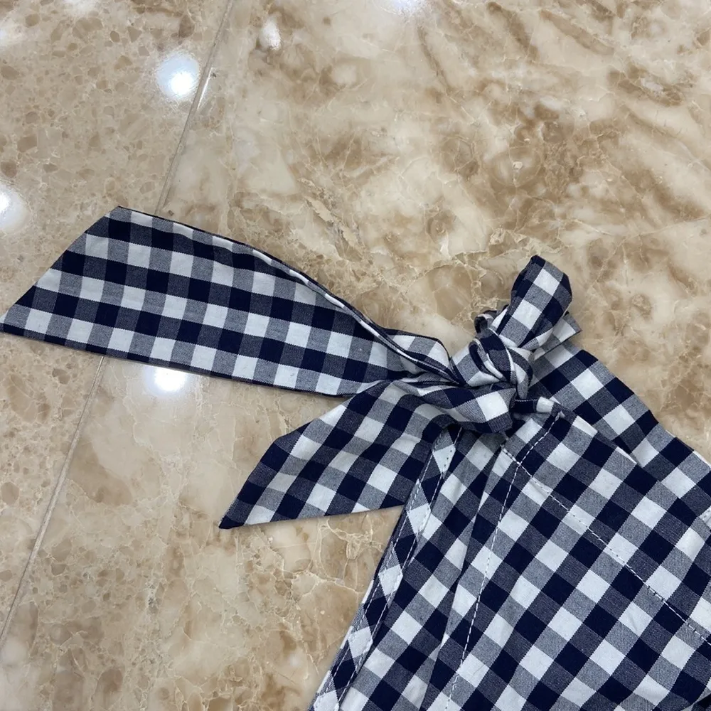 🛍️ Gingham Romper. Blue and white. Size XS. NWT - Image 7