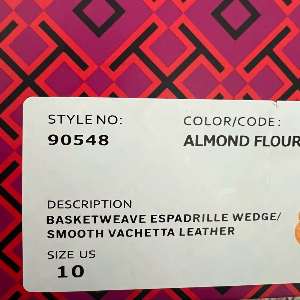 Tory Burch Basketweave Espadrille Ankle Strap Wedges Leather Size 10M New in Box - Image 14