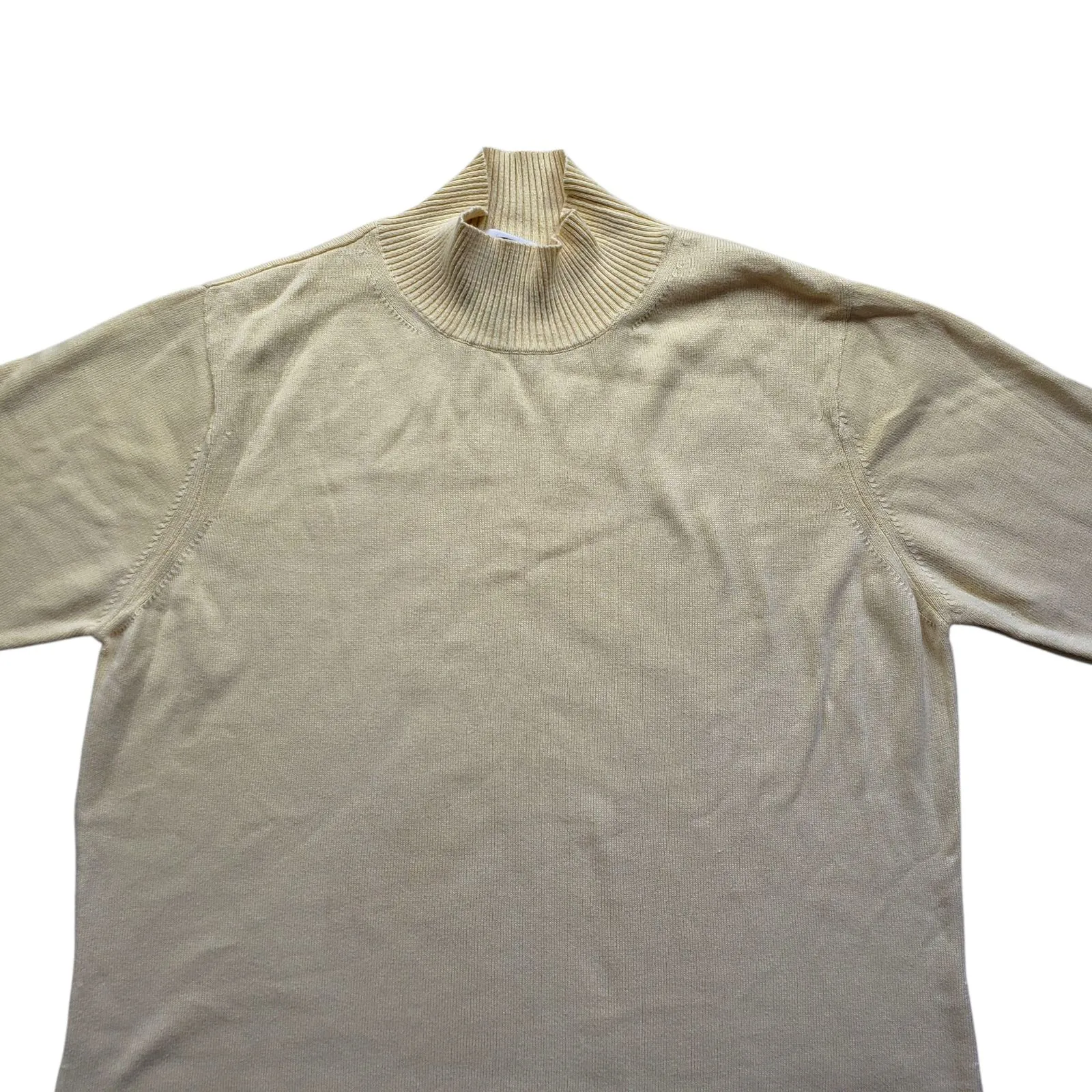 Vintage Talbots Womens Large Yellow Pullover Sweater Top Mock Neck - Image 11