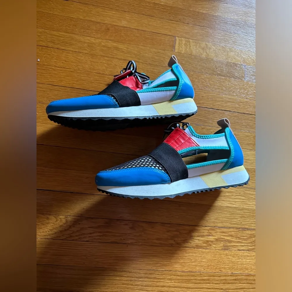 Steve Madden Arctic Sneakers Multi Color Cut Out Women's Size 8M Retro Shoes - Image 9