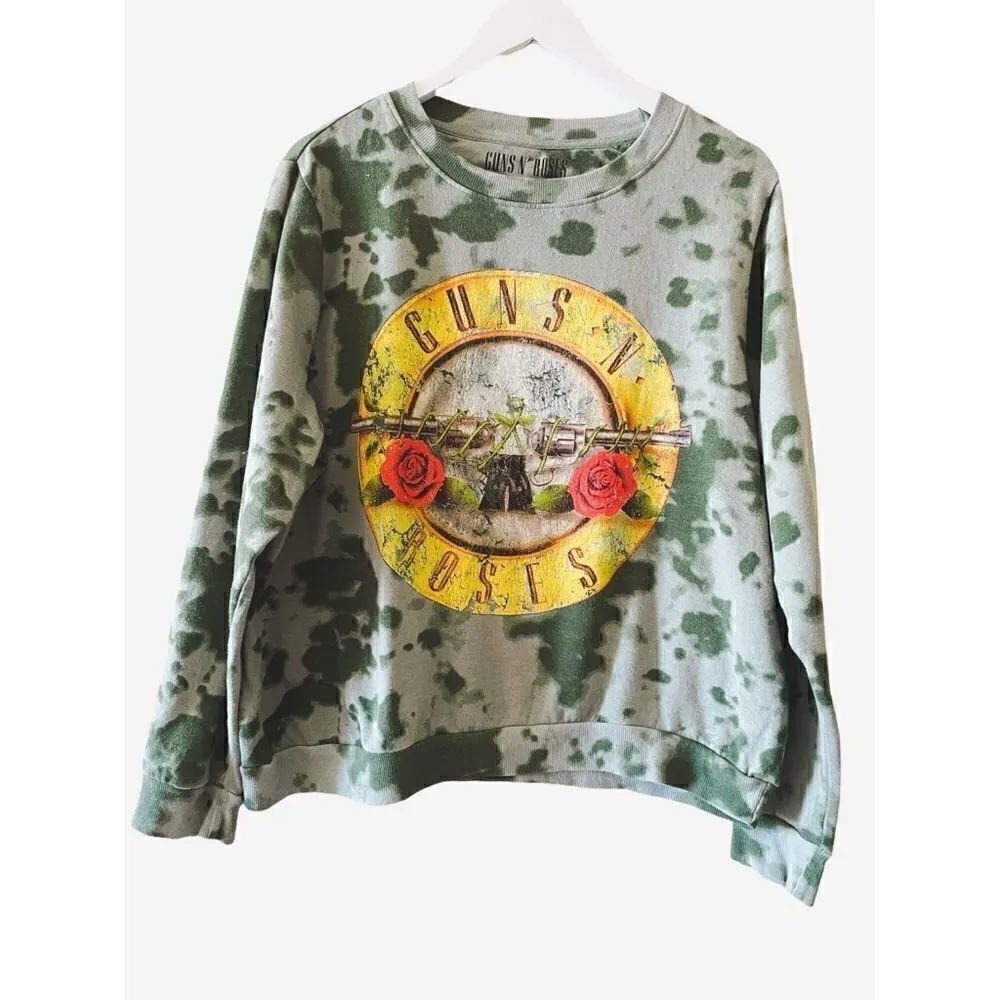 Guns N’ Roses Tie Dye Camo Graphic Long Sleeves Sweatshirt XXL # 1419 - Image 2