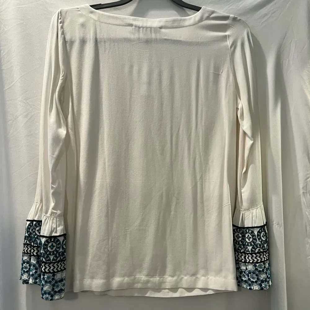 Long-Sleeve Loft Blouse with Embroidered Sleeves - Image 3
