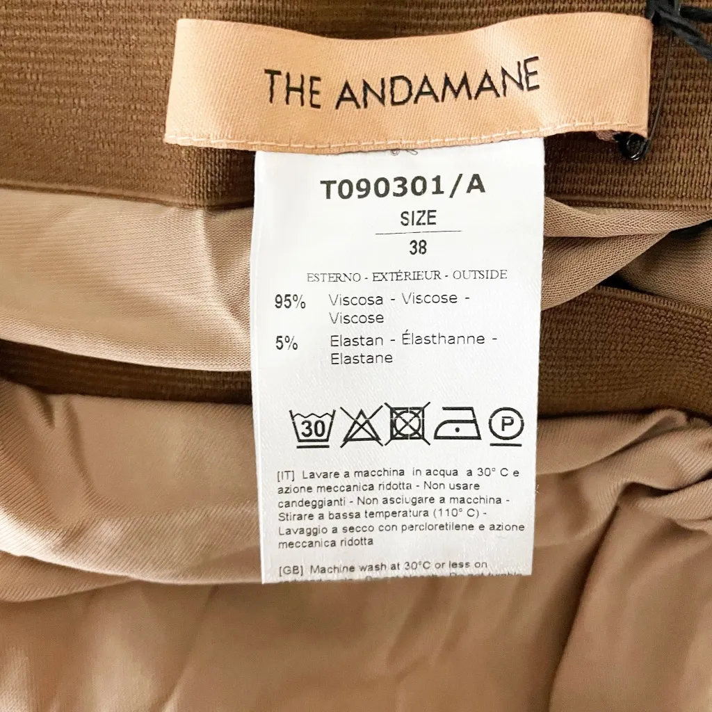 NEW The Andamane Gabrielle Jersey Maxi Wrap Side Slit Pencil Skirt Blush 38 - Image 2