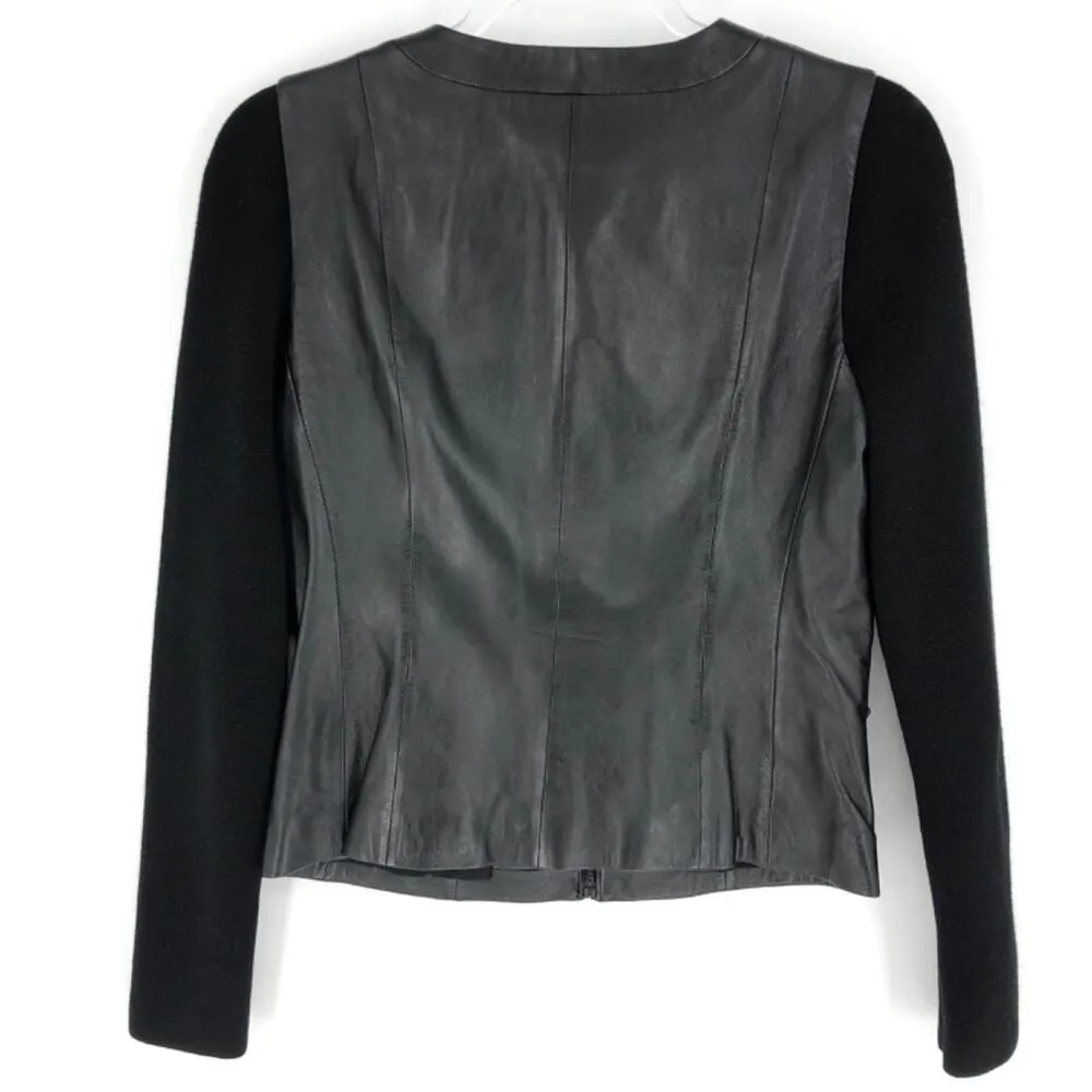 Classiques Entier Leather Wool Jacket Black XS - Image 5