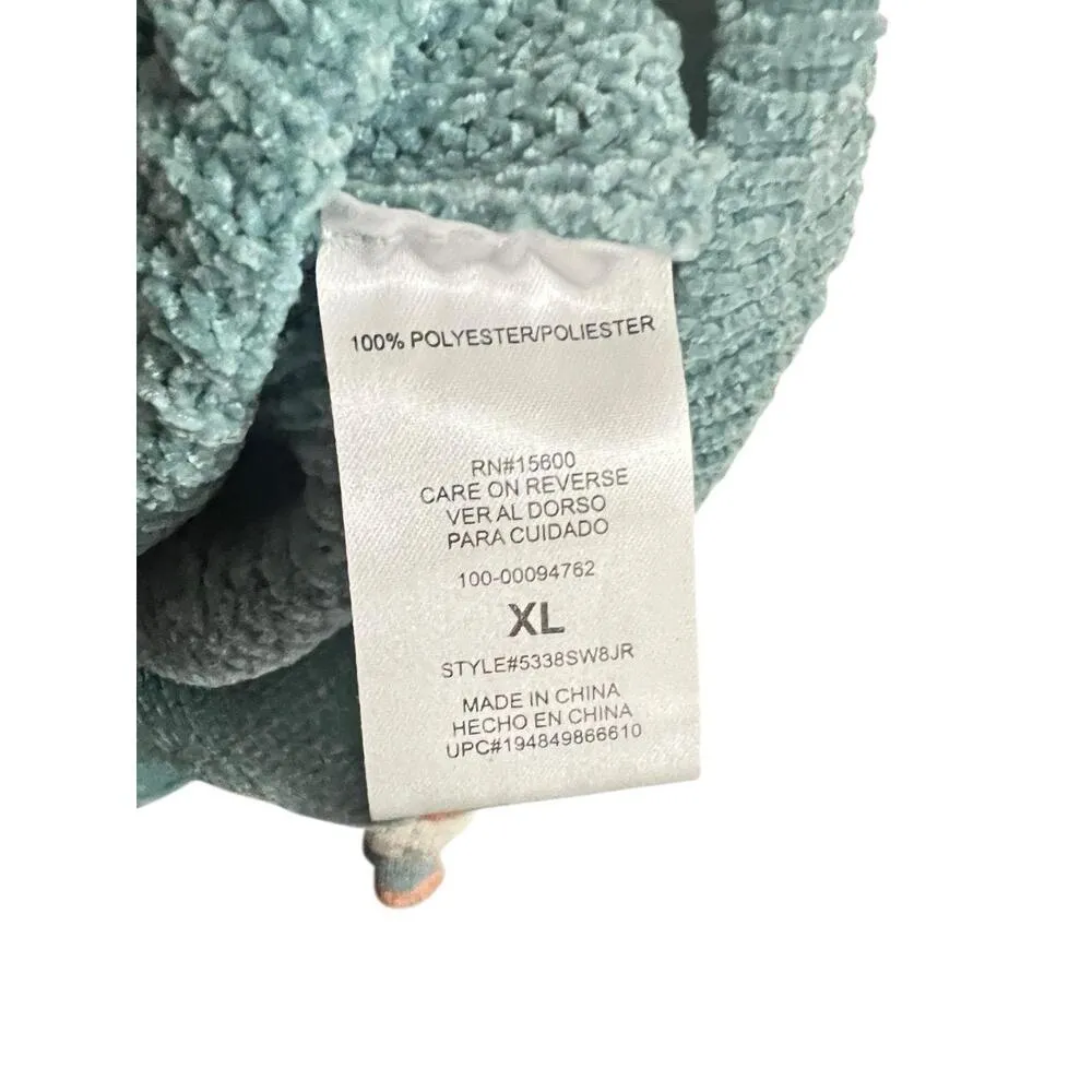 MM By My Michelle Sweater Womens Extra Large Light Teal Striped Knit Pullover Blue Size XL - Image 3