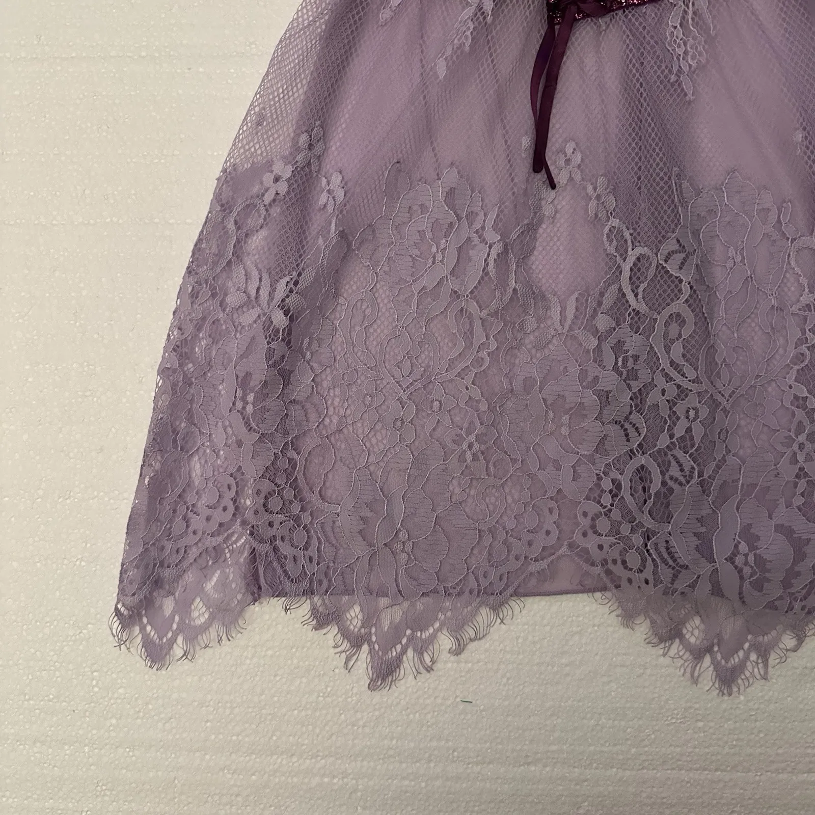 Purple Lace Lingerie Babydoll Tank Top Royal Fairycore Corset L Coquette Holiday Size L - Image 4