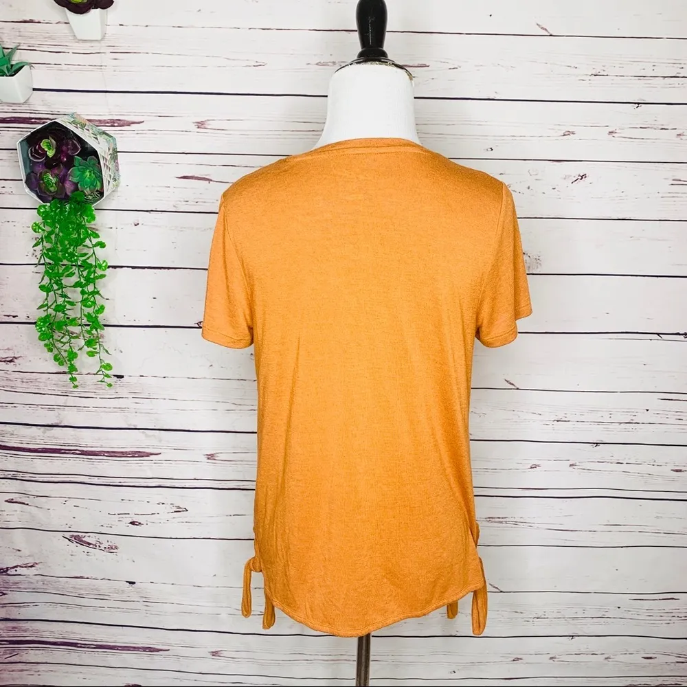Universal Thread Orange Side Tie Casual Summer T-Shirt Size Small - Image 9