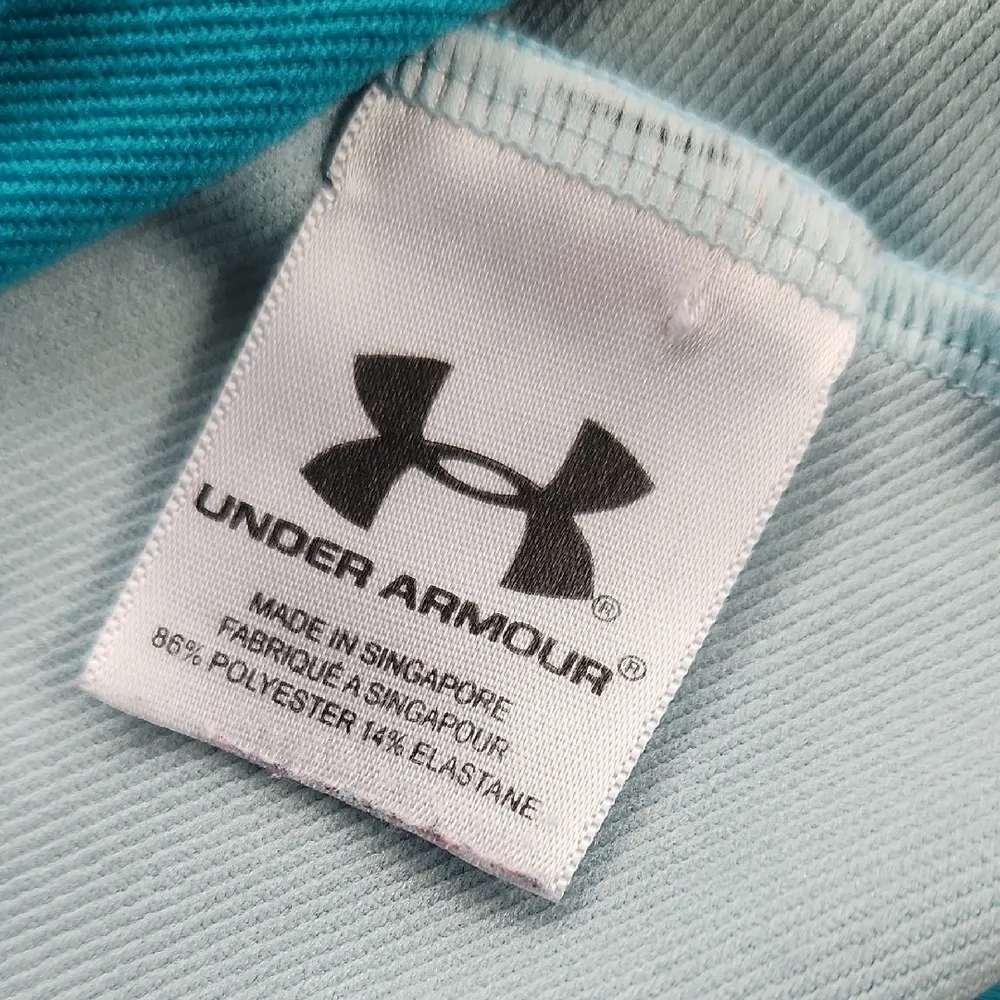 Under Armour Cold Gear Hooded Long Sleeve Top Turquoise Medium - Image 4
