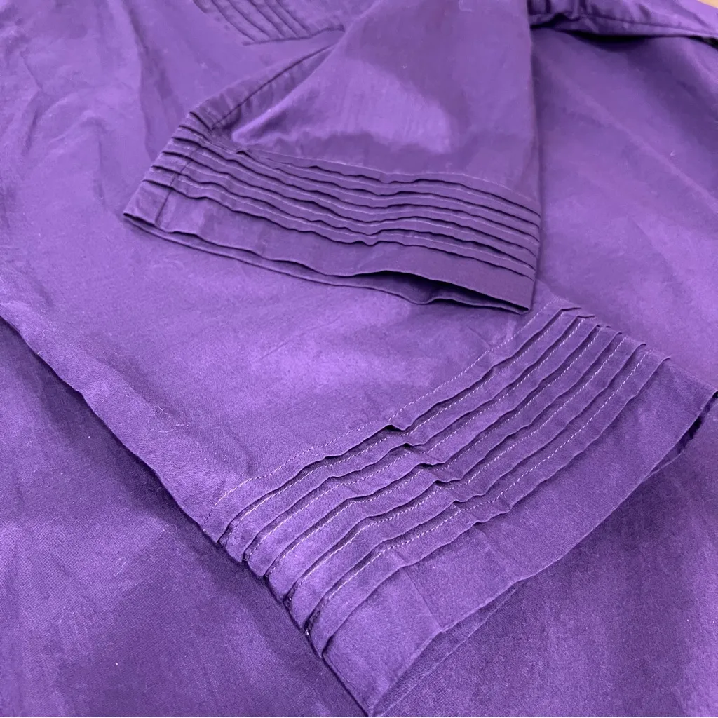 Lands' End xl 18-20 Rich Purple Garment 100% Baumwolle long sleeve belted sheer - Image 7