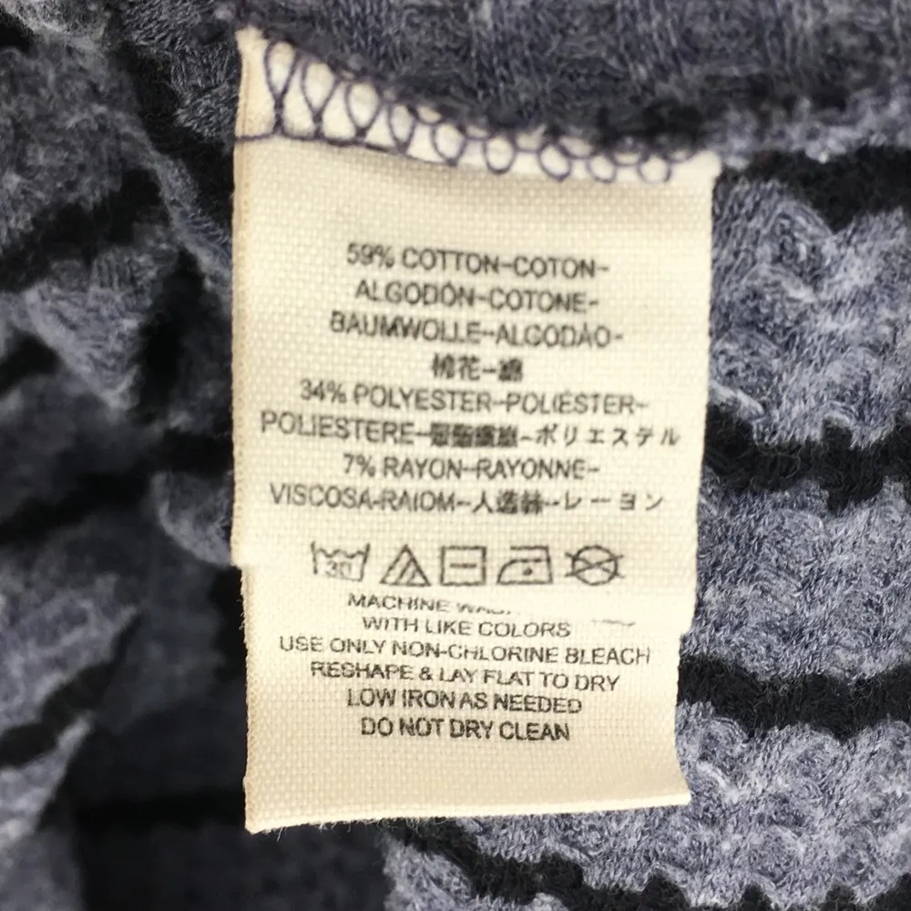 // WE THE FREE Blue-Gray Black Striped Peplum Waffle Knit Blouse Med - Image 13