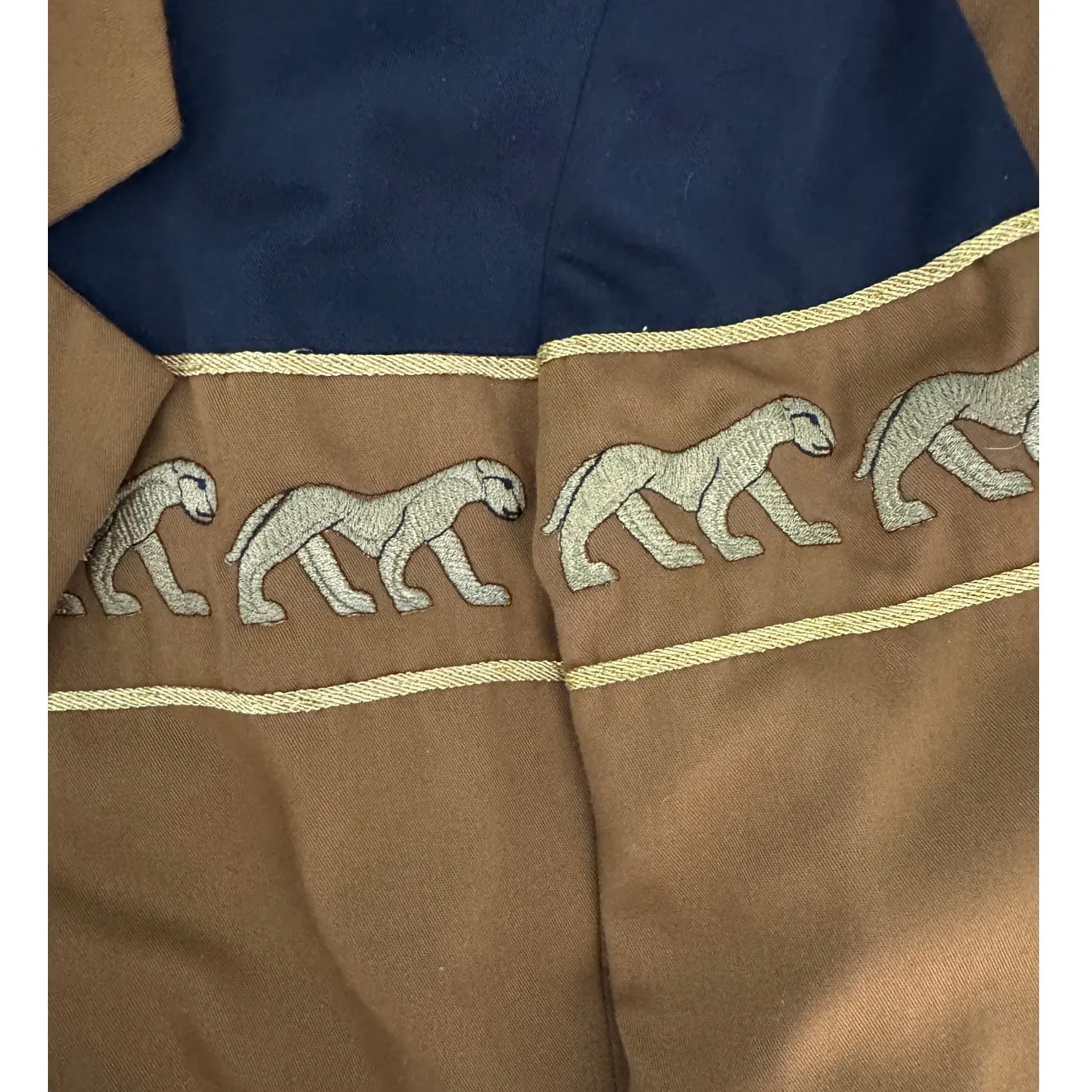 Vintage Stephanie Queller lioness blazer jacket size 14 large tan black gold - Image 5