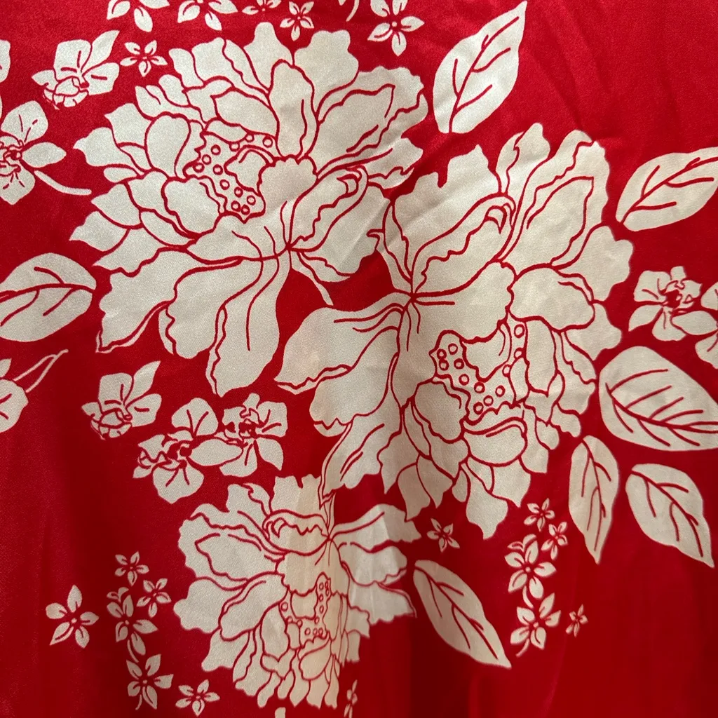 Lane Bryant Cacique Intimates Satin Red Floral Kimono Robe Plus Size 14 16 1X - Image 6