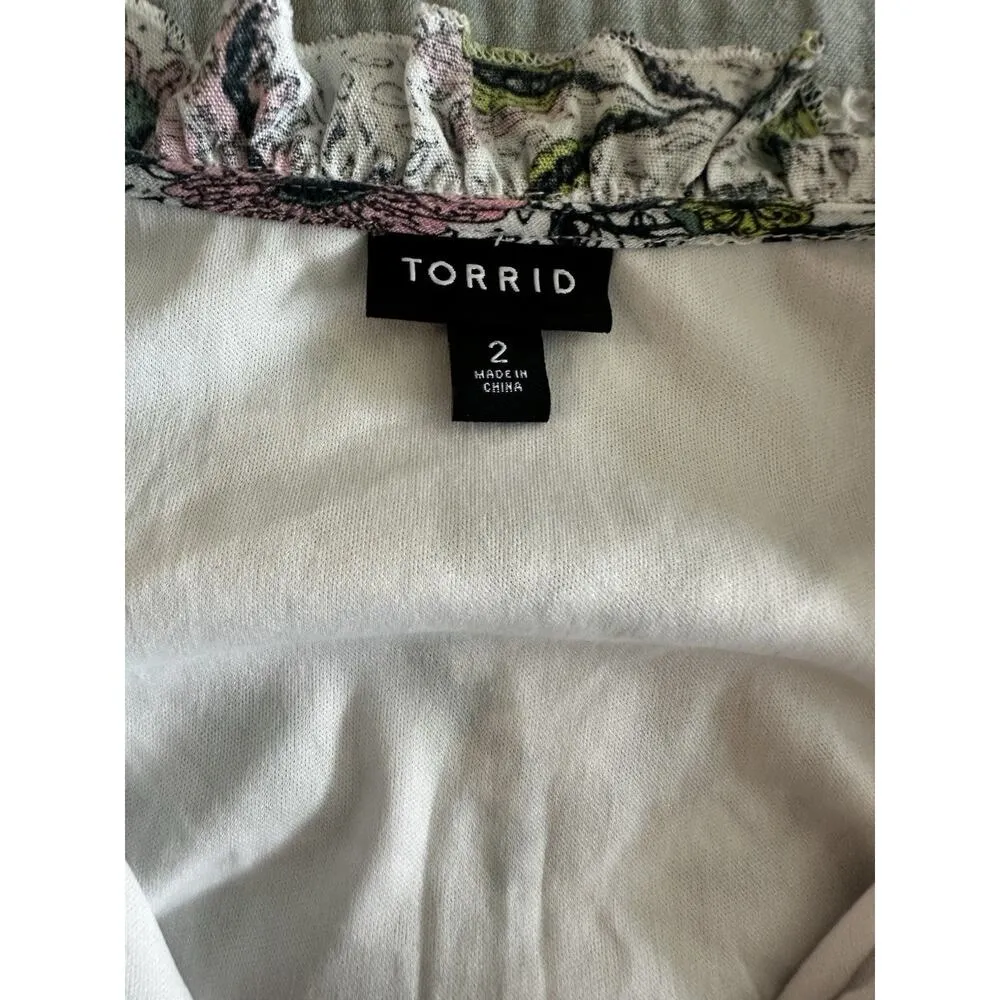 Torrid Midi Wash Gauze Tiered Dress Chessie Linework Floral Tank Pockets Size 2X - Image 5