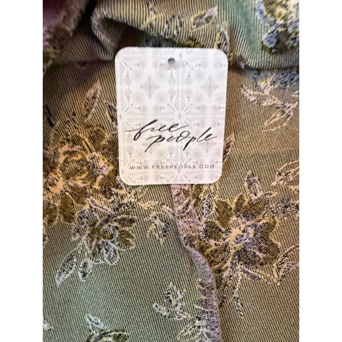 🌸 Free People All Dressed Up Mini Skirt | Pink Floral Jacquard | Size 6 NWT - Image 11