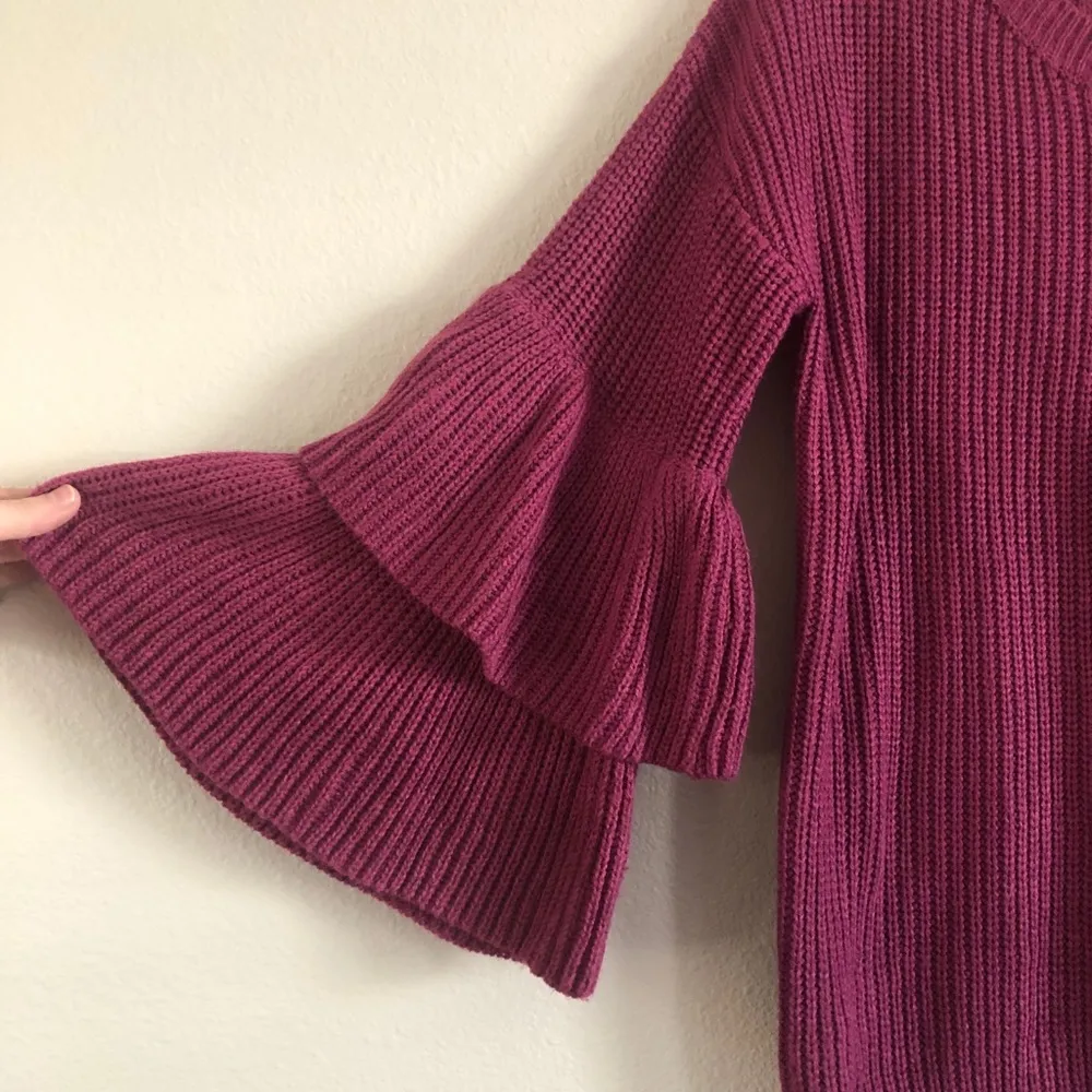 Nwot she + sky ruffle sleeve Sweater size small - Image 3