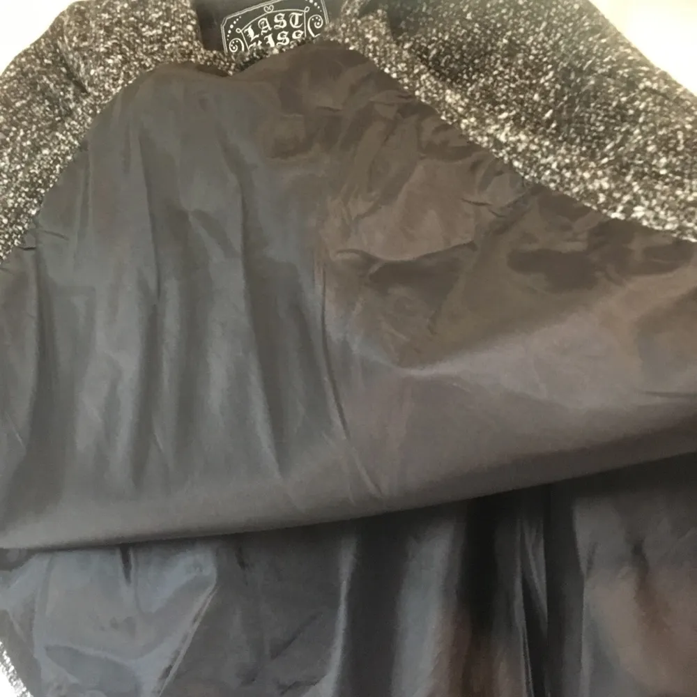 LAST KISS shawl medium brown white speckled lined poncho M - Image 9