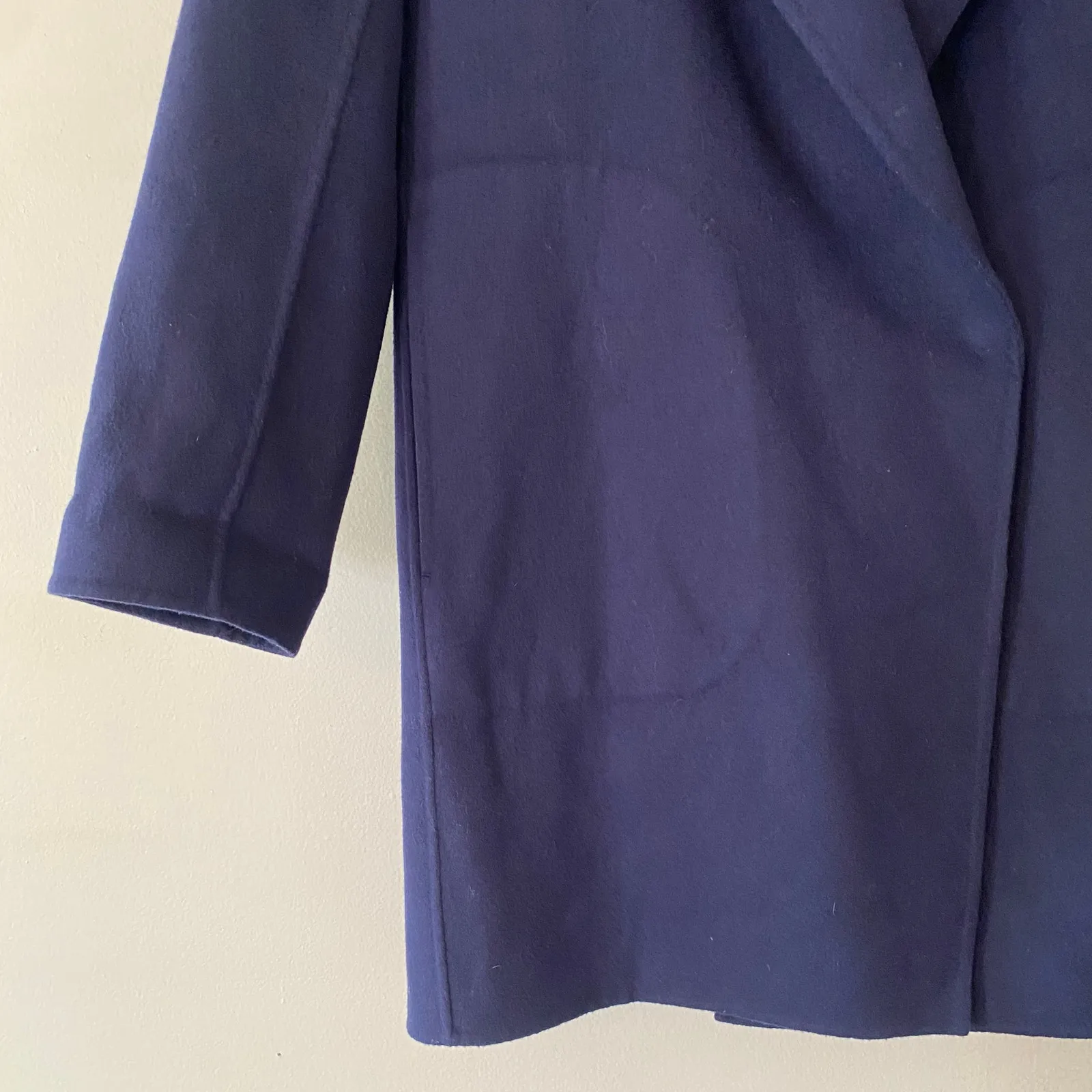 Theory Navy Blue Pea Jacket Coat Wool Cashmere Blend Preppy Women's size TP XS - Image 5