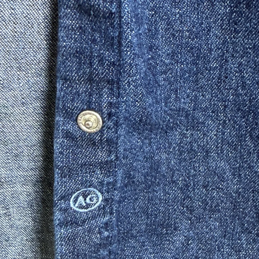 AG Adriano Goldschmied Women’s Denim Shirt Western Chambray Medium Wash Sz M - Image 3