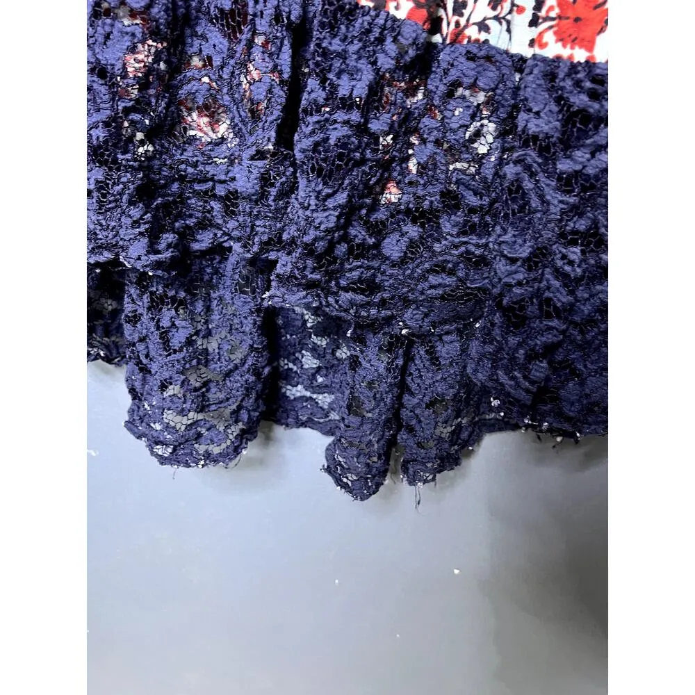 American Rag Tiered High low Skirt Women Sz Small Cottagecore Goblincore Floral - Image 5
