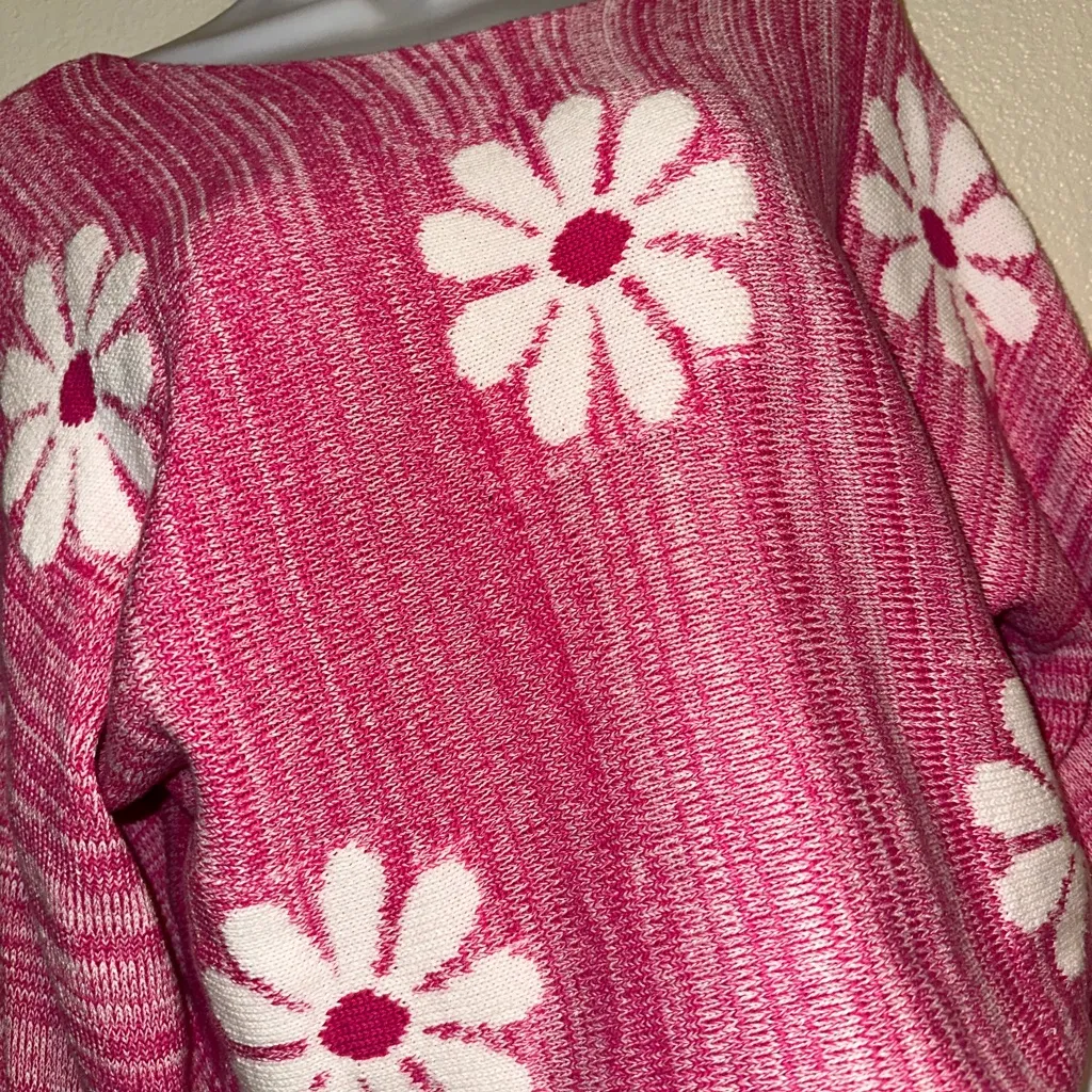 Altar’d State Pink Daisy Knit Sweater - Image 4
