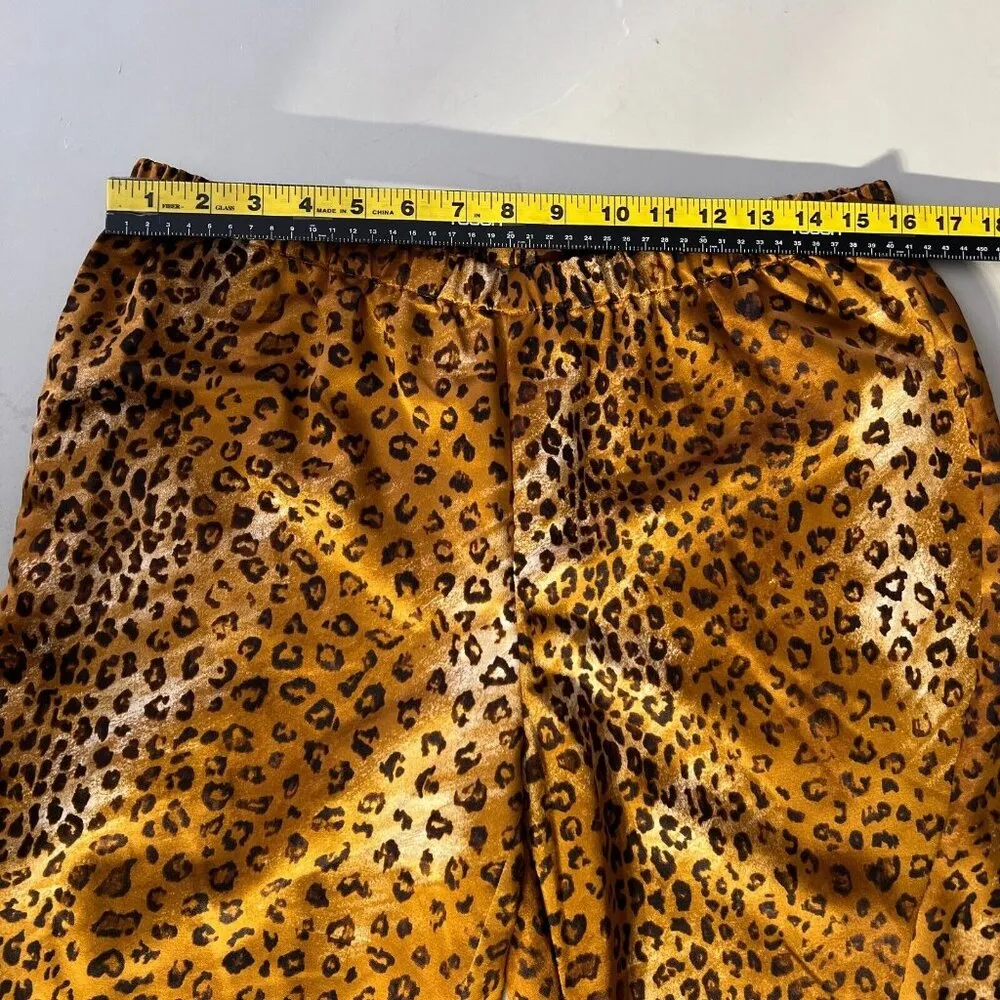 Chaps Pajama Set Womens Large Leopard Embroidered Pocket 2 Piece PJs Shirt Pants - Image 14