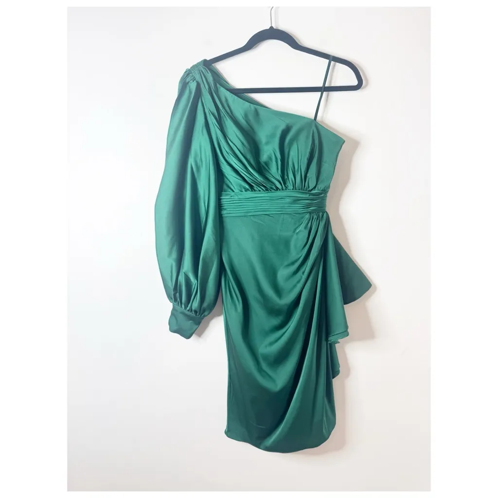 Ieena for Mac Duggal 55336 Asymmetric Slit-Sleeve Cocktail Dress size 4 - Image 4