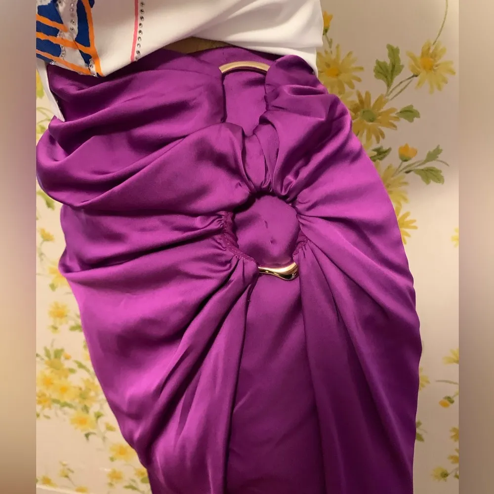 NWT purple draped midi skirt size M - Image 7