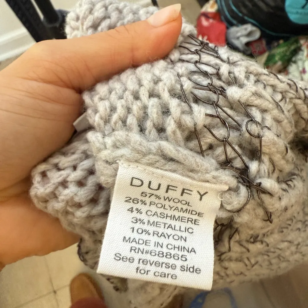 Duffy Gray Wool Chain Link Grunge Cardigan - Image 3