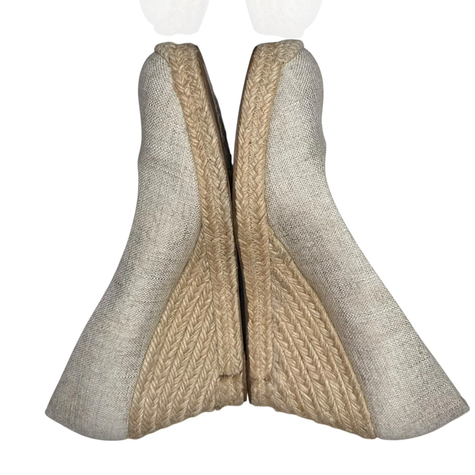 J. Crew Women's 8.5 Seville Espadrille Slip On Wedges Heels Gold Metallic Beachy - Image 8