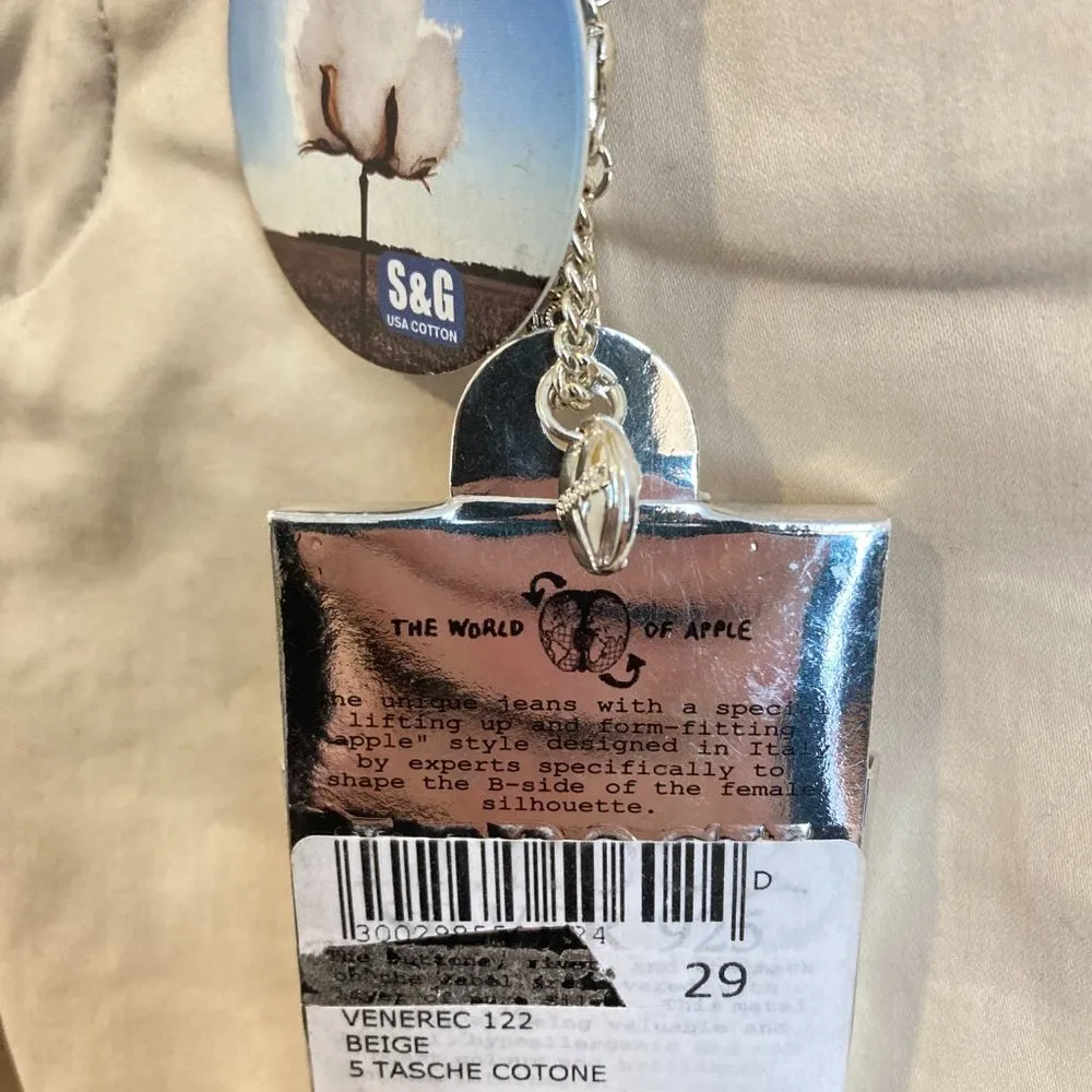 LeRock women's size 29 silver plated accessory skinny apple fit soft chino 31x32 Tan - Image 3