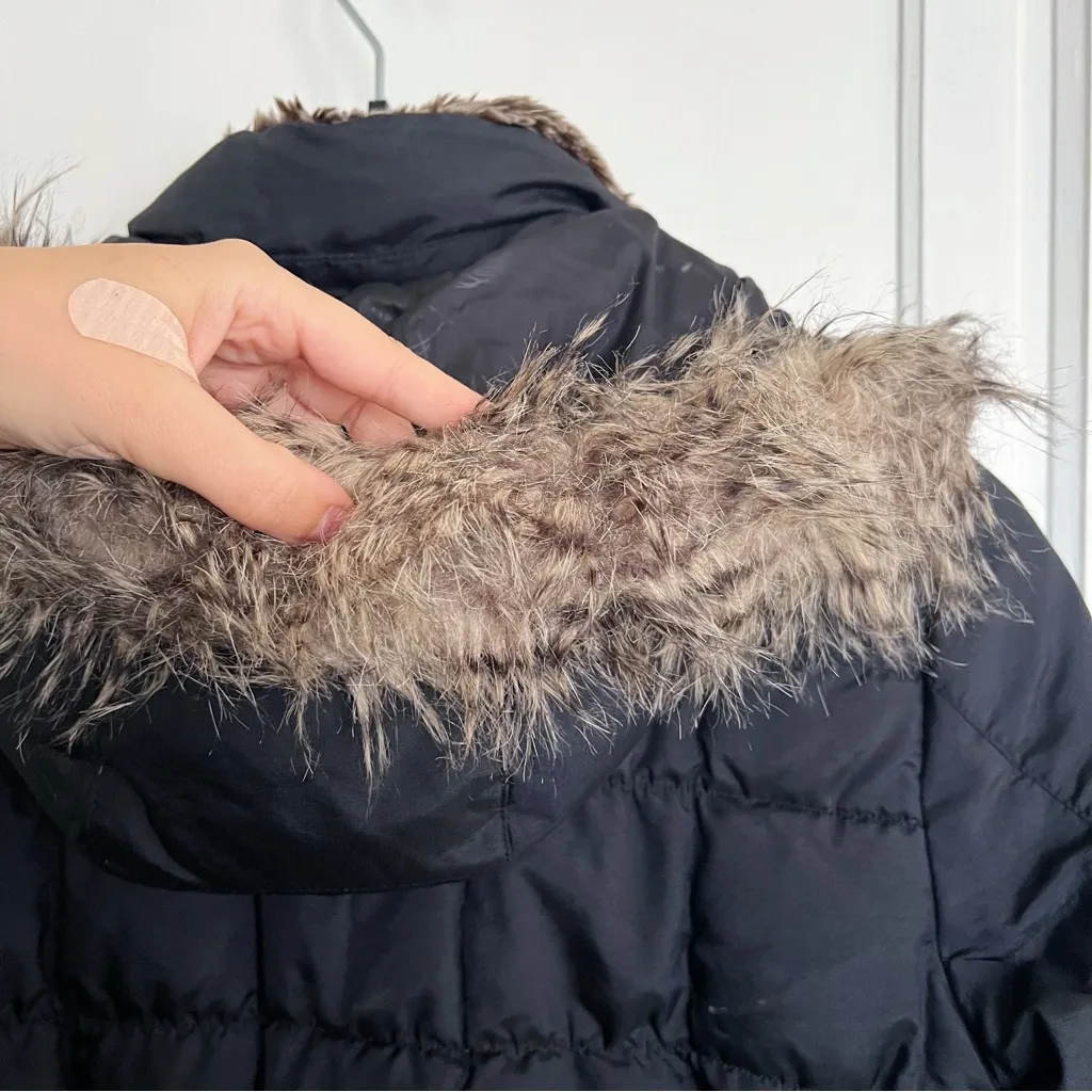 Eddie Bauer • Yukon Classic Down Jacket black puffer quilted hood faux fur - Image 15