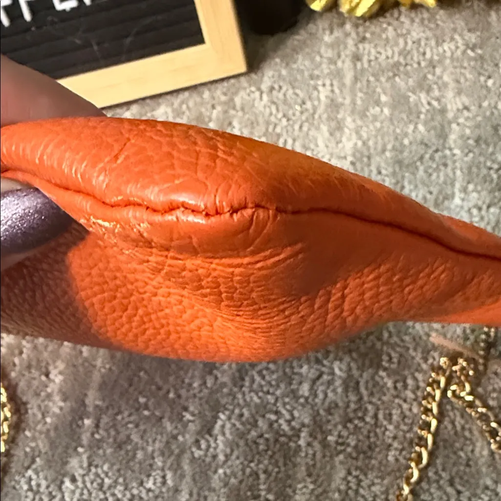 Tory Burch Vintage Orange pouch with added crossbody strap - Image 6