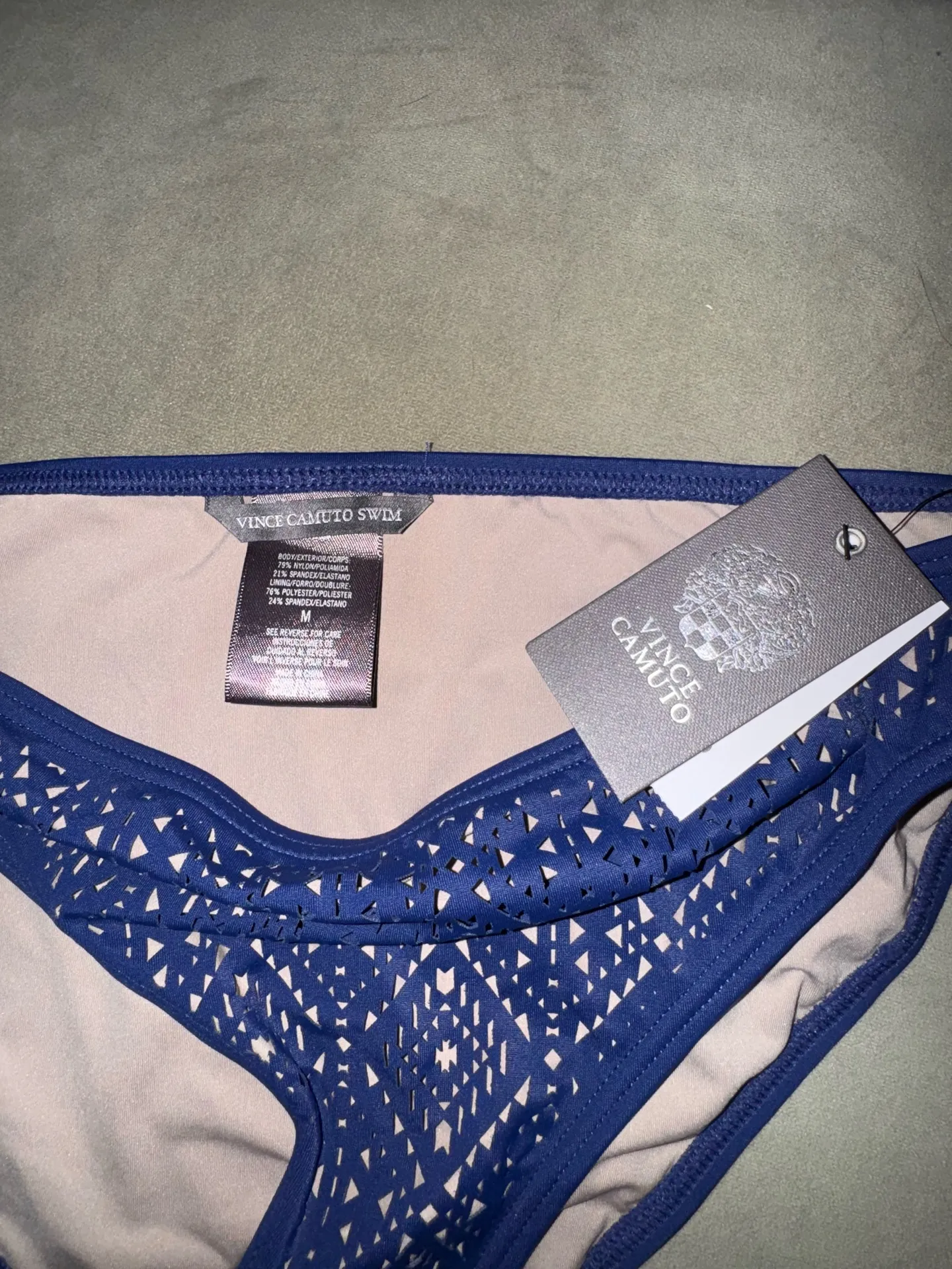 Vince Camuto bikini set blue lazer cut design - Image 3