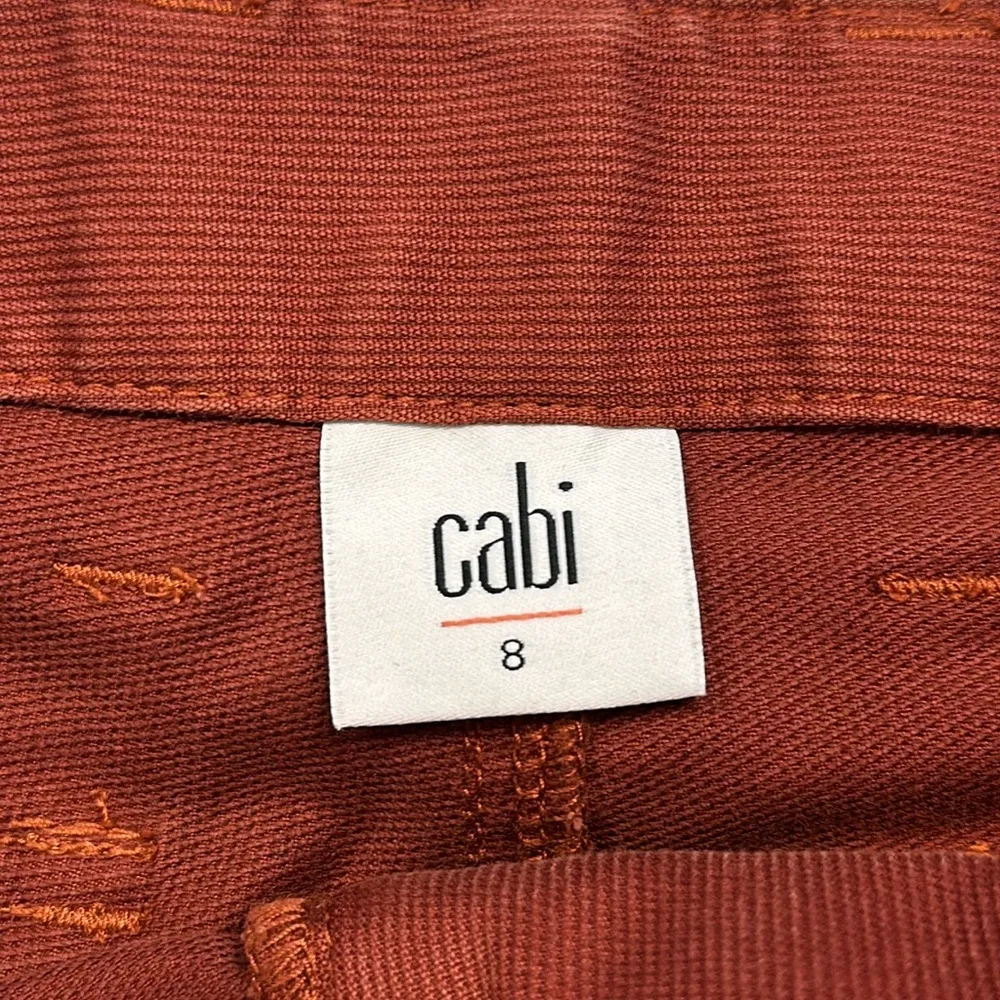 Women's CABI Red Orange Cargo Ankle Pants Size 8 EUC #7859 - Image 7