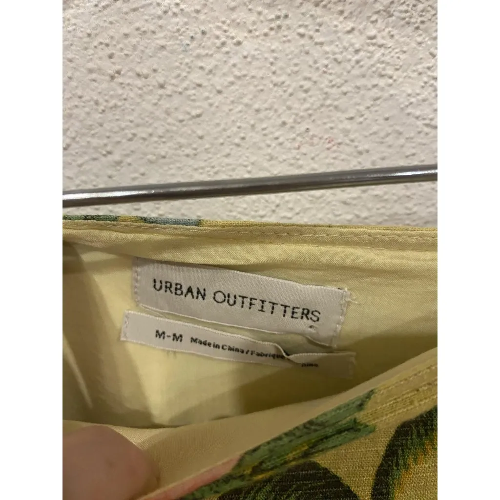 Urban Outfitters Skirt Womens Medium Yellow Tropical Floral Mini Hawaiian - Image 3