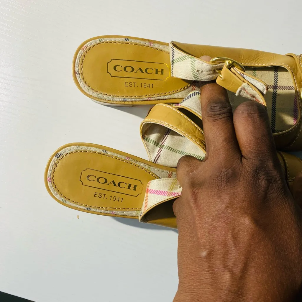 Coach Mustard Yellow Slingback Sandals - Image 5