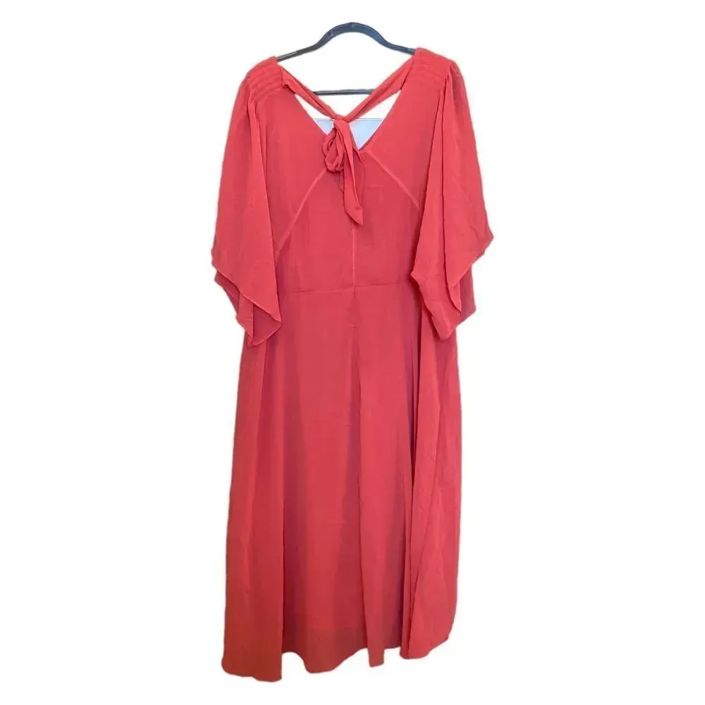 CITY CHIC Adore Dress in Fruit Punch Chiffon Flutter Sleeves Size 22 - Image 4