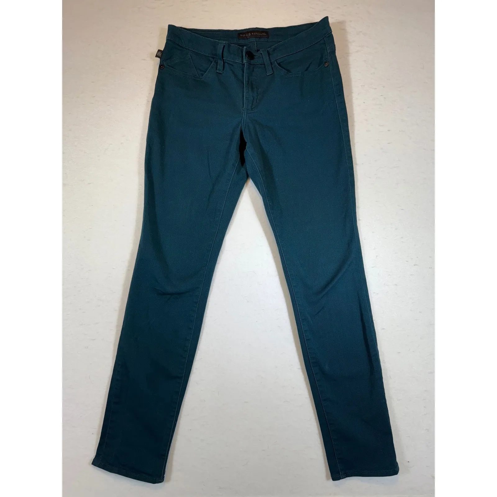 Rock Republic Berlin Women's Teal Skinny Leg Jeans Size 8 M Green - Image 2