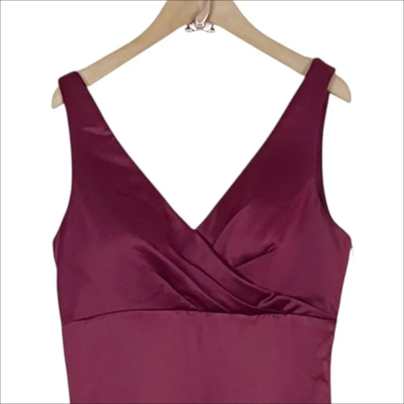 NWT Bill Levkoff Sleeveless Satin Gown Prom Bridesmaid Dress Burgundy Size 8 - Image 3