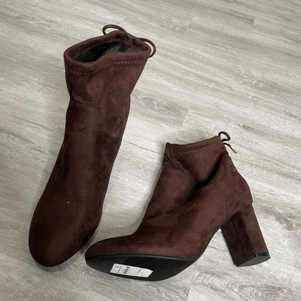 City Chic NWOB Brown Katya Mid Bow Tie Back Bootie 43/12 - Image 2