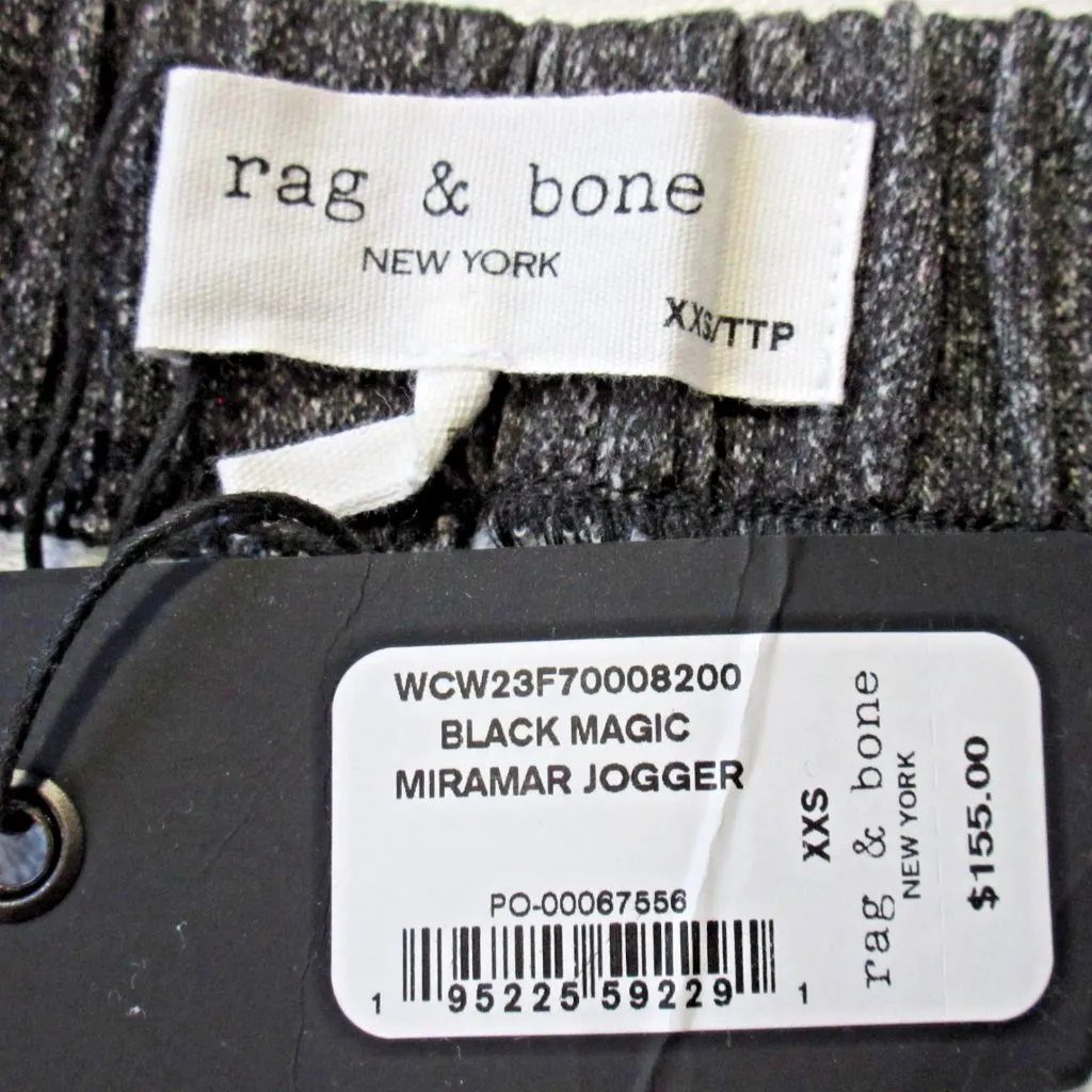 NWT rag & bone Miramar Jogger in Black Magic Photo Print Faux Jean Sweatpant XXS - Image 4