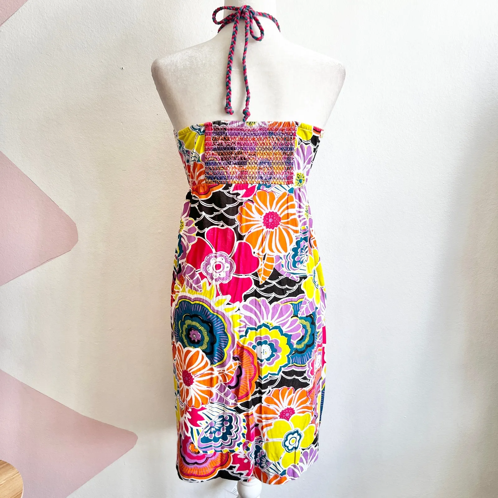 Vintage Floral Babydoll Halter Dress, Y2K Cottagecore‎ Coquette Soft Girl Medium - Image 3