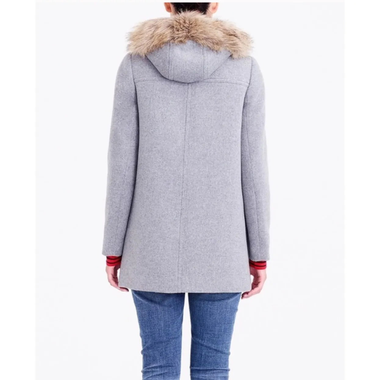 J.Crew Vail Parka Faux Fur Hooded Winter Coat Gray Size 4 - Image 2