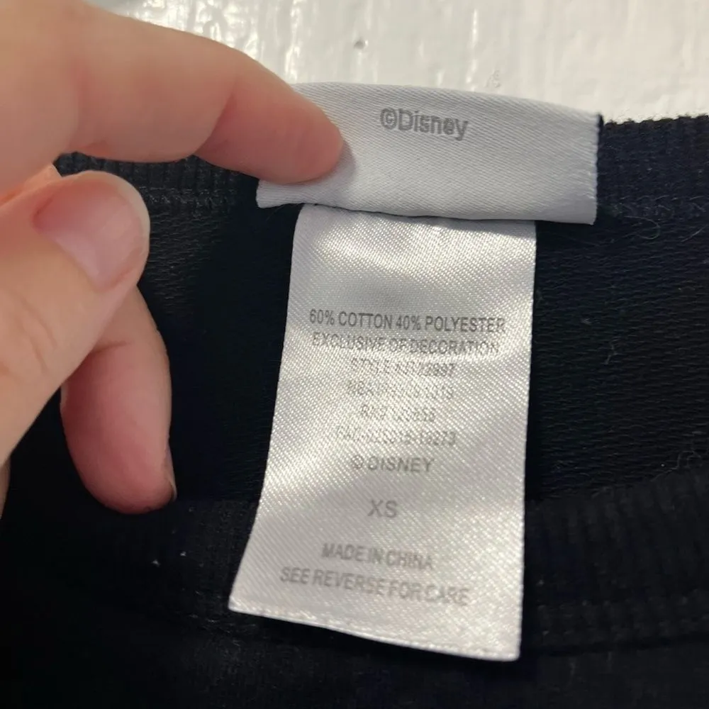 Walt Disney World Black and grey sparkle glittery spirit jersey sweatshirt xs - Image 6