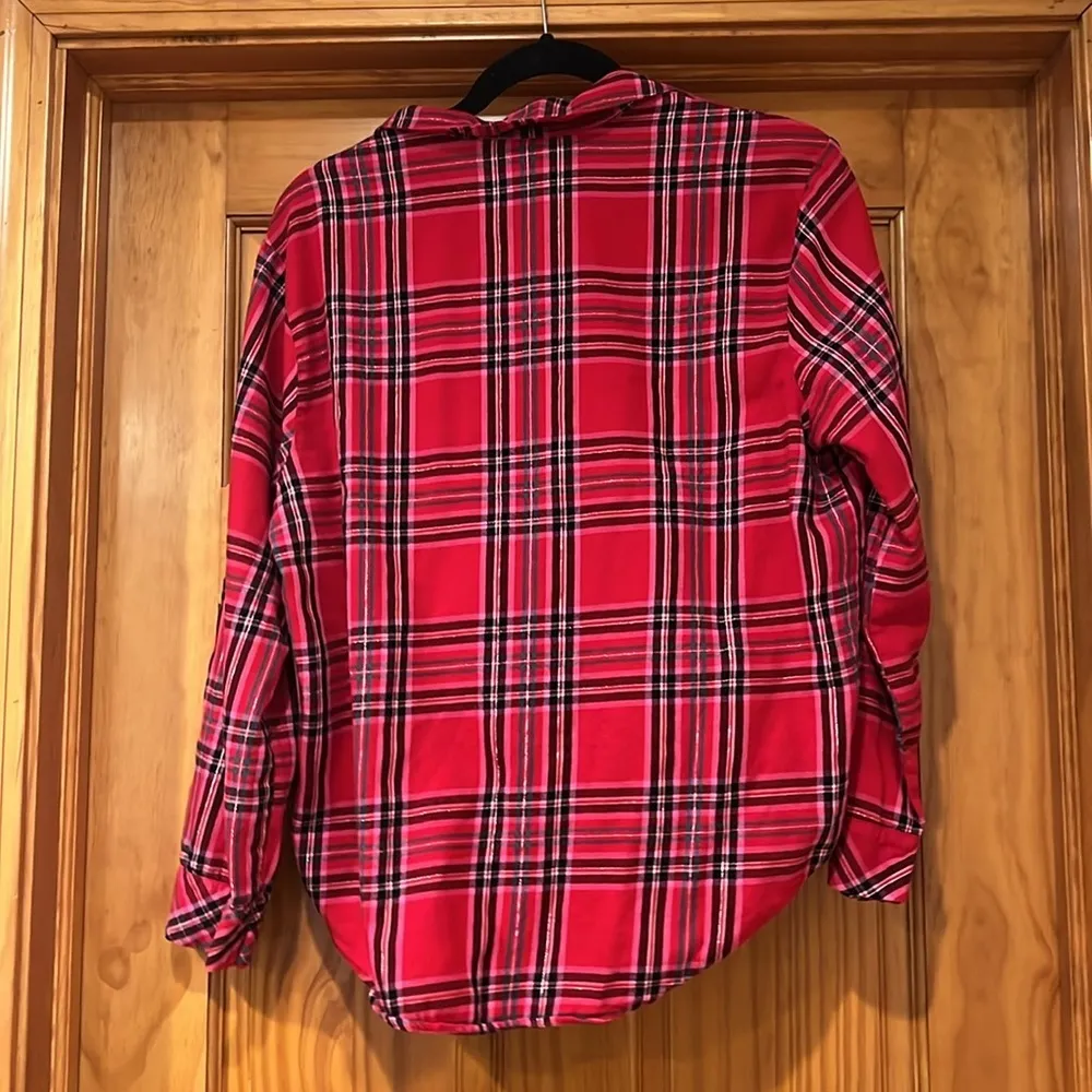 Victoria’s Secret Plaid Pajama Button Down Shirt - Image 5