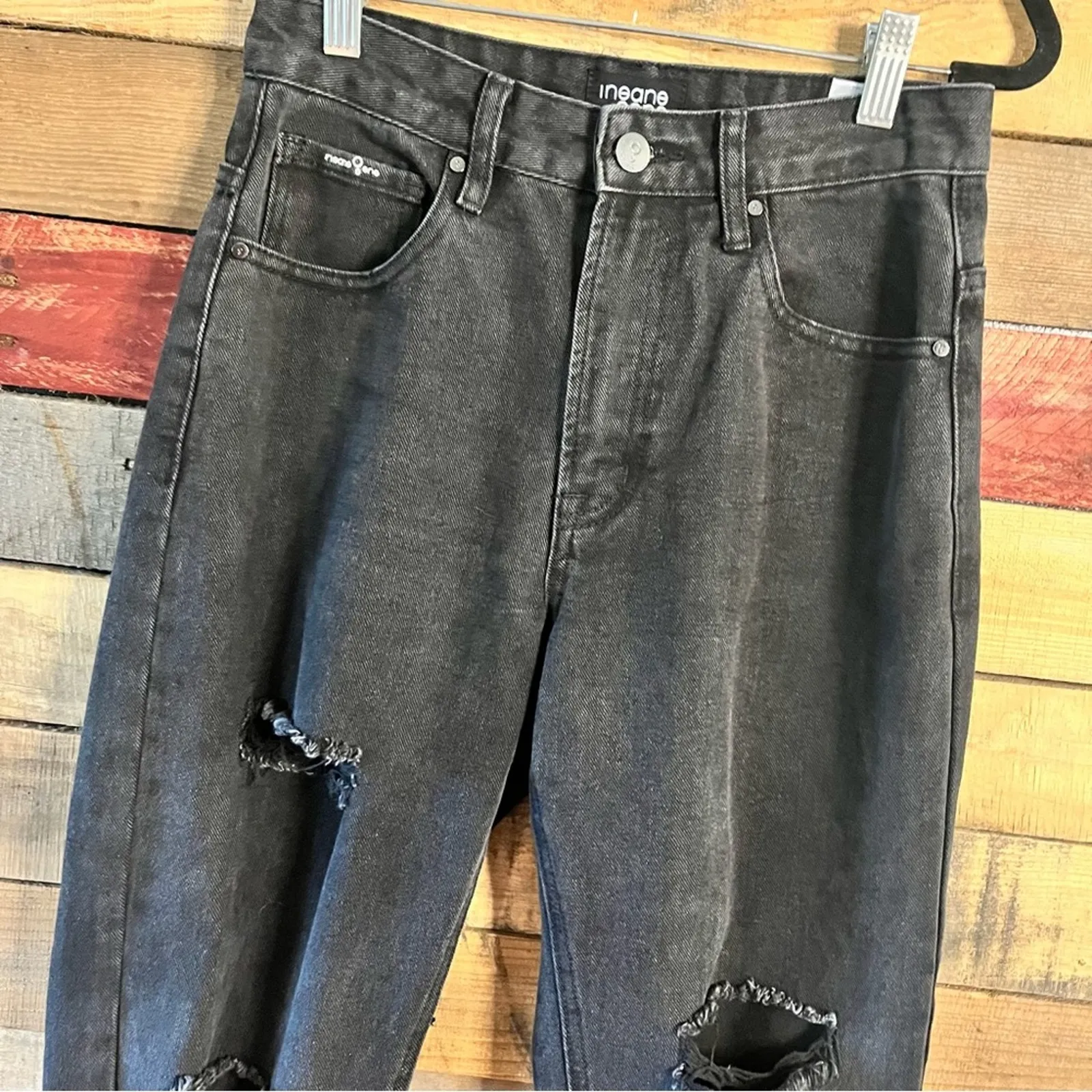 Insane Gene Black‎ Distressed Jeans Size 1/24 Black - Image 3