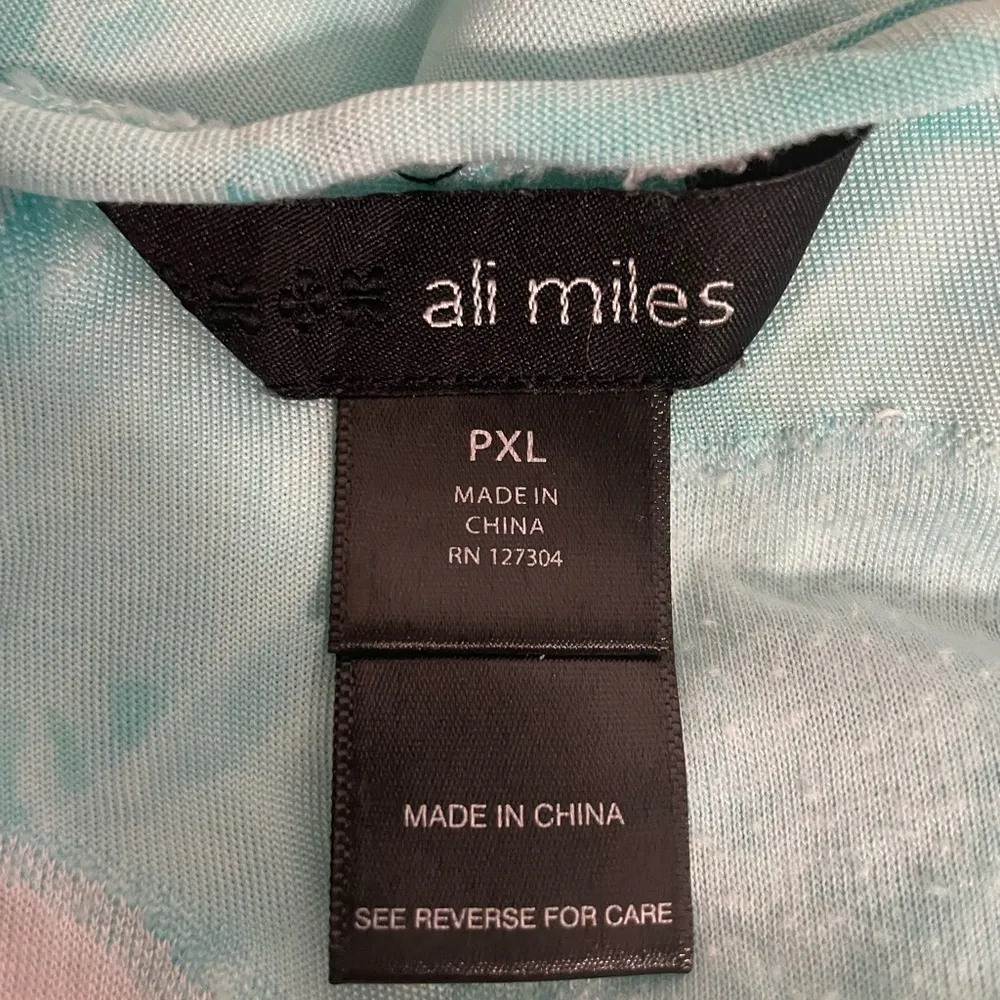 Ali Miles Tunic Top Art to Wear Textured Circles Seafoam Green Pockets PXL Size undefined - Image 5