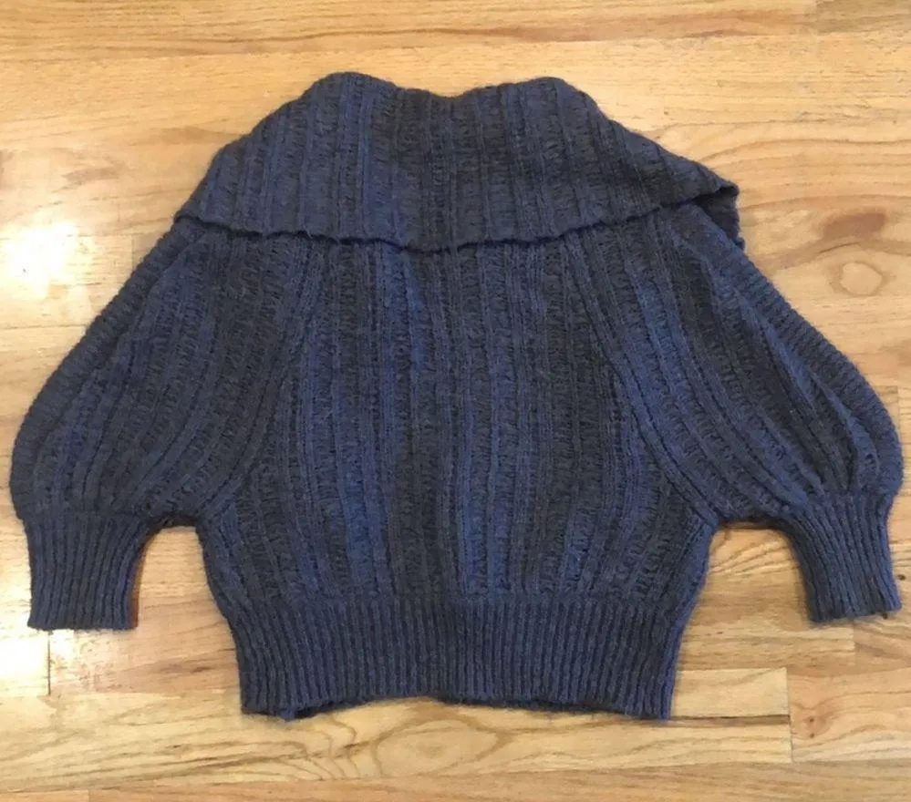 Purple or Gray Chunky Knit Oversized Sweater in Small - Image 6