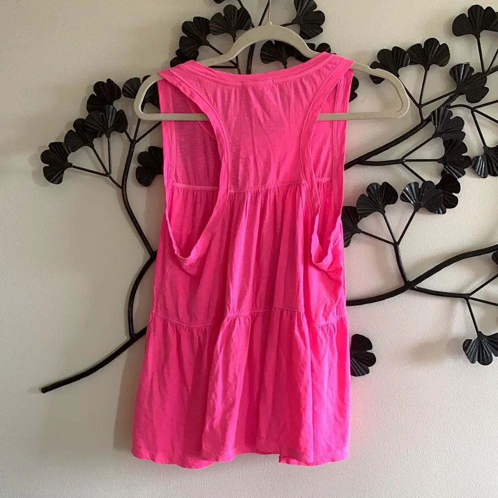 Sundry Tiered Sleeveless Jersey Cotton Tank NWT Hot Pink Soft - Image 7